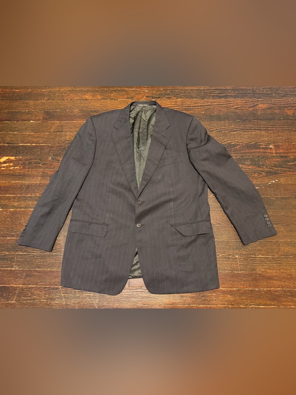 Corneliani Made In Italy Wool Pinstripe Blazer Sport Coat Mens 58R 2 Button